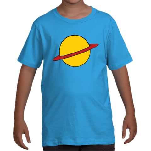 -Soft and comfortable Next Level ringspun cotton, short sleeve unisex youth tee with crew neck and high quality cartoon planet graphic print. Made-to-order and shipped from the USA. Retro 1990s nineties boys girls 90s kids t-shirt redhead cosplay halloween costume rugrat funny blue teal throwback fashion-XS-Turquoise-