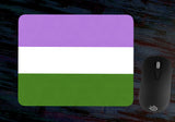 -Soft and comfortable 9x7 inch mousepad made from high density neoprene with a colorfast, stain resistant and easy to clean smooth fabric top layer. Genderqueer Pride LGBTQ LGBTQIA LGBTQX Gender Queer Non Binary Identity Equality-