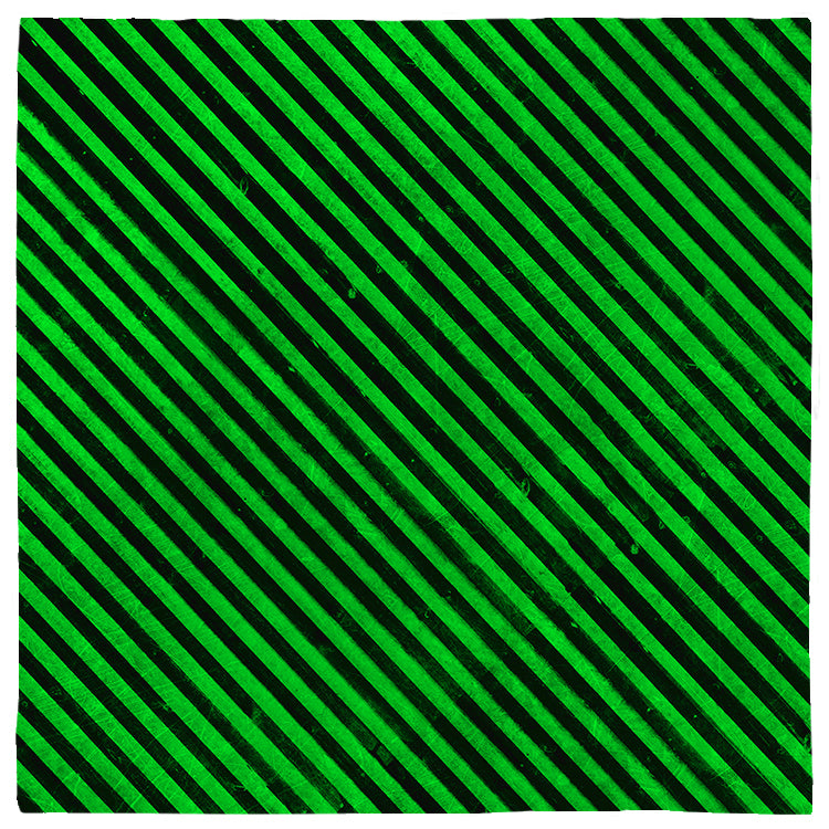 Green & Black Grunge Gothic Pinstripe Bandana, Distressed Stripes 24in-Polyester jersey knit 24 inch square bandana, kerchief, handkerchief, hanky, neckerchief, do-rag, facemask, headscarf, babushka, hankey. Custom made. Retro vintage grunge goth gothic style pinstripes / thin distressed stripe pattern. These bandanas are made-to-order and typically ship in 2-4 business days from USA.-Diagonal-