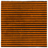 Orange & Black Grunge Gothic Pinstripe Bandana, Distressed Stripe 24in-Polyester jersey knit 24 inch square bandana, kerchief, handkerchief, hanky, neckerchief, do-rag, facemask, headscarf, babushka, hankey. Custom made. Retro vintage grunge goth gothic style pinstripes / thin distressed stripe pattern. These bandanas are made-to-order and typically ship in 2-4 business days from USA.-Horizontal-