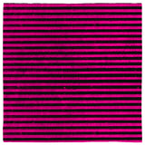 Black and Pink Grunge Gothic Pinstripe Bandana, Distressed Stripe 24in-Polyester jersey knit 24 inch square bandana, kerchief, handkerchief, hanky, neckerchief, do-rag, facemask, headscarf, babushka, hankey. Custom made. Retro vintage grunge goth gothic style pinstripes / thin distressed stripe pattern. These bandanas are made-to-order and typically ship in 2-4 business days from USA.-Horizontal-