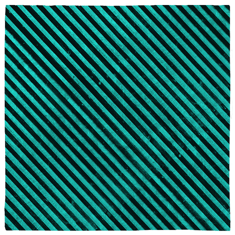 Black and Teal Grunge Gothic Pinstripe Bandana, Distressed Stripe 24in-Polyester jersey knit 24 inch square bandana, kerchief, handkerchief, hanky, neckerchief, do-rag, facemask, headscarf, babushka, hankey. Custom made. Retro vintage grunge goth gothic style pinstripes / thin distressed stripe pattern. These bandanas are made-to-order and typically ship in 2-4 business days from USA.-Diagonal-