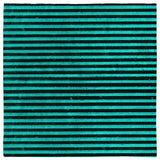 Black and Teal Grunge Gothic Pinstripe Bandana, Distressed Stripe 24in-Polyester jersey knit 24 inch square bandana, kerchief, handkerchief, hanky, neckerchief, do-rag, facemask, headscarf, babushka, hankey. Custom made. Retro vintage grunge goth gothic style pinstripes / thin distressed stripe pattern. These bandanas are made-to-order and typically ship in 2-4 business days from USA.-Horizontal-