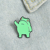 -High quality metal alloy and soft enamel pin. Measures about 1.1" tall and 0.9" wide.Free shipping from abroad with average delivery to the US in about 2 weeks. Rude Kawaii EFF OFF Fuck You pinback badge funny gift attitude flipping off flip the bird mode quitting out go yourself done over it GFY punk pastel goth cute-