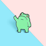 -High quality metal alloy and soft enamel pin. Measures about 1.1" tall and 0.9" wide.Free shipping from abroad with average delivery to the US in about 2 weeks. Rude Kawaii EFF OFF Fuck You pinback badge funny gift attitude flipping off flip the bird mode quitting out go yourself done over it GFY punk pastel goth cute-