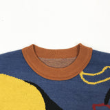 -High quality polyester and acrylic wool knit sweater. One size, see measurements. Free shipping from abroad. women's unisex oversize boyfriend sweater artsy abstract cartoon dog color block fashion jumper dogger doggy puppy pupper harajuku pullover unusual strange y2k alternative style on trend -