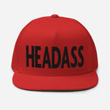 HEADASS Embroidered Five Panel Flat Bill Snapback Cap-Embroidered structured five panel flat bill cap with adjustable snapback. These hats ship from the USA. High Quality Embroidering • 100% Cotton Twill Structured Five Panel Snapback Cap - Headass funny unique weird meme memes saying insult definition internet gamer joke bold brash streetwear unisex adult baseball cap-Red-Black-