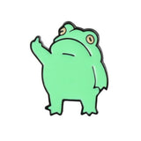 -High quality metal alloy and soft enamel pin. Measures about 1.1" tall and 0.9" wide.Free shipping from abroad with average delivery to the US in about 2 weeks. Rude Kawaii EFF OFF Fuck You pinback badge funny gift attitude flipping off flip the bird mode quitting out go yourself done over it GFY punk pastel goth cute-