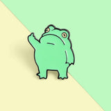 -High quality metal alloy and soft enamel pin. Measures about 1.1" tall and 0.9" wide.Free shipping from abroad with average delivery to the US in about 2 weeks. Rude Kawaii EFF OFF Fuck You pinback badge funny gift attitude flipping off flip the bird mode quitting out go yourself done over it GFY punk pastel goth cute-