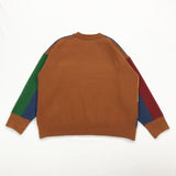 -High quality polyester and acrylic wool knit sweater. One size, see measurements. Free shipping from abroad. women's unisex oversize boyfriend sweater artsy abstract cartoon dog color block fashion jumper dogger doggy puppy pupper harajuku pullover unusual strange y2k alternative style on trend -