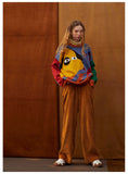 -High quality polyester and acrylic wool knit sweater. One size, see measurements. Free shipping from abroad. women's unisex oversize boyfriend sweater artsy abstract cartoon dog color block fashion jumper dogger doggy puppy pupper harajuku pullover unusual strange y2k alternative style on trend -