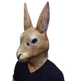 -Quality over-the-head soft latex white rabbit mask. One size fits most. Free shipping from abroad with average delivery to the USA in about 2-3 weeks. Creepy funny Halloween costume cosplay mask red eyed bunny rabbit alice in wonderland unsettling disturbing animal hare -