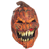 -High quality, detailed latex over-the-head rotting and toothy jack-o-lantern mask with movable mouth. Free shipping from abroad with average delivery to the USA of 2-3 weeks. Creepy funny bumpy pumpkin jackolantern halloween costume evil possessed pumpkinhead demon monster horror cosplay -