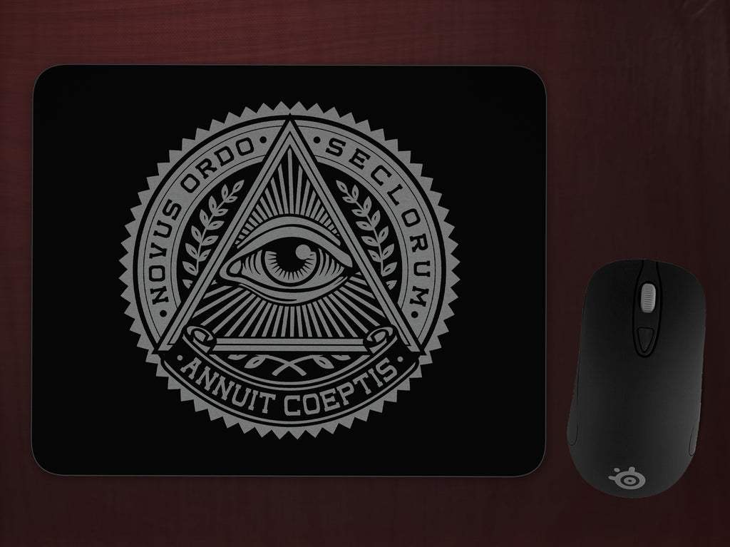 Illiuminati Seal Mousepad - Eye of Providence All Seeing Symbol Emblem-