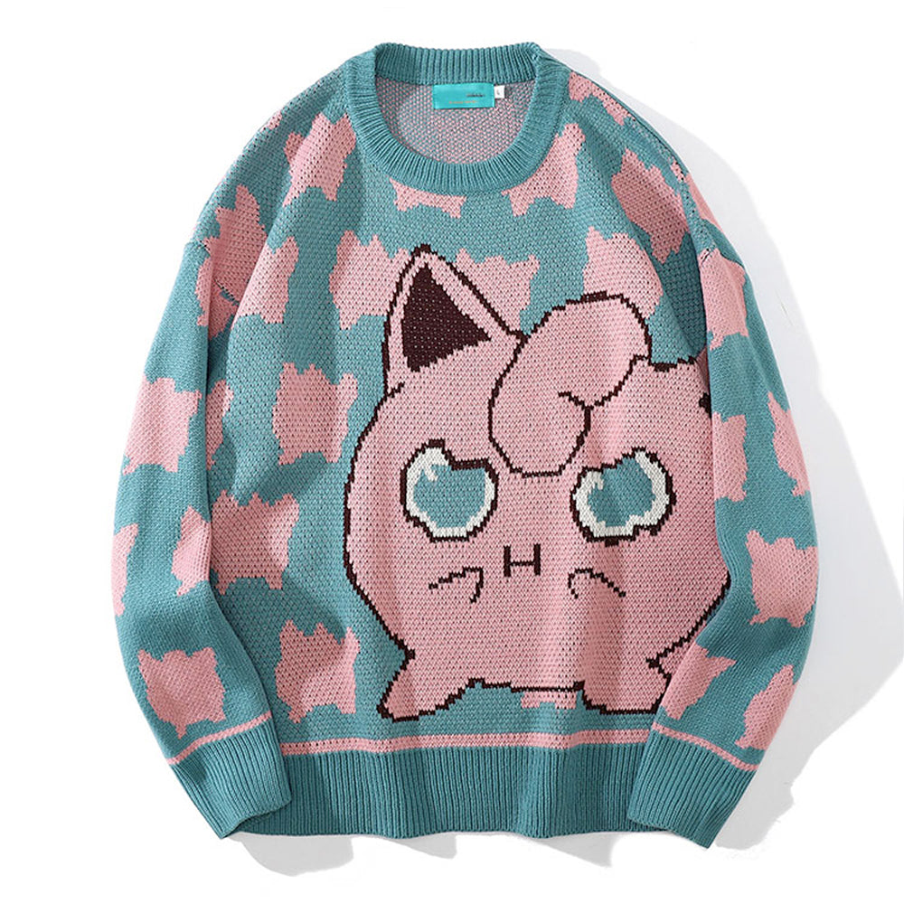 -Quality knit pullover sweater. Made of soft and comfortable synthetic wool blend. Unisex style, see size chart. Free shipping from abroad. Harajuku Streetwear Oversize Mens Womens Cartoon Fashion Pullover Jumper Winter Fall Autumn-M-