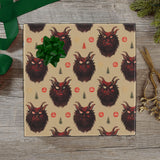 -58" x 23" rolls of high quality 5.93oz gift wrap. Free Shipping. 25% off 2 or more rolls w/code 'WRAPPERSDELIGHT' at checkout. krampus christmas devil fun funny belsnickel bad santa demon goth gothic knecht ruprecht pelznickel horned xmas monster horror scary creepy weird unique unusual trendy designer giftwrap-