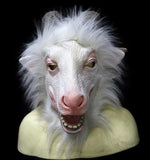 -Very high quality latex over-the-head goat / ram mask with attached fur. One size fits most. Free shipping from abroad with an average delivery to the USA in about 2 weeks. Funny Rocky Mountain Goat Ram Stag Halloween costume realistic cosplay animal mask deluxe horned horns fancy dress-