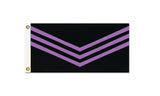Lavender / Lilac and Black Queer Liberation Flag, Protest Banner-Triple chevron in a purple of defiance, three arrows against fascism & oppression. LGBTQ LGBTQX LGBTQIA+ gay lesbian bisexual pan trans nonbinary genderqueer BLM racial gender sexuality feminist intersectional womens poc marginalized liberty rights equality justice united resist anarchist anarcho antifa anti-fascist -2 ft x 1 ft-Standard-Grommets-