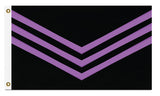 Lavender / Lilac and Black Queer Liberation Flag, Protest Banner-Triple chevron in a purple of defiance, three arrows against fascism & oppression. LGBTQ LGBTQX LGBTQIA+ gay lesbian bisexual pan trans nonbinary genderqueer BLM racial gender sexuality feminist intersectional womens poc marginalized liberty rights equality justice united resist anarchist anarcho antifa anti-fascist -5 ft x 3 ft-Standard-Grommets-