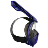 Professional Panoramic Anti-Fog Full Face Snorkeling GoPro Diving Mask-Pro quality hydrodynamic full face snorkeling mask. Anti-fog, 180º panoramic HD view. Two chamber breath apparatus. Improved airflow, easy breathing through mouth & nose. Comfortable food grade, hypoallergenic silicone seals. Dry Top snorkel, submersion auto closure. Auto drain valves. GoPro compatible camera mount. -