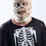 -The reanimated corpse of an unfortunate hospital patient with head bandages still in place. High quality latex over-the-head mask. One size fits most. Free shipping from abroad. Decaying decrepit medical patient zombie mummy bandaged head halloween costume cosplay asylum hospital haunted house larp-