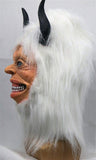 -Uniquely creepy high quality over-the-head latex yeti mask with attached hair. Funny weird weirdest halloween mask costume bizarre strange creepiest bigfoot yeti abominable snowman creature human face cryptid cryptozoology mythological horned goat bear man hybrid himalayan snow beast ice demon best freaky newest-