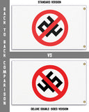 No 45 Protest Flag, Anti-Trump Anti-Fascist Protest Banner NO45 Symbol-High quality, professionally printed polyester flag in your choice of size and style, single or double-sided with blackout layer, grommets or pole pocket / sleeve. 2x1ft / 1x2ft, 3x2ft / 2x3ft, 5x3ft / 3x5ft, custom. Fully customizable. No 45 NO45 Symbol Anti-Trump anti-fascist resistnce protest banner flag, Resist -