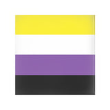 Non-Binary Pride Pinback Buttons, 1.25in 2.25in or 3in LGBTQ LGBTQIA-High quality scratch and UV resistant mylar & metal pinback button. 1.25, 2.25 or 3 inches. Custom made Nonbinary Non-Binary LGBT GLBT LGBTQ LGBTQIA LGBTQX Non Binary Gender Identity Pride, Rights, Equality Flag Stripes.-2 inch Square Button-