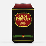 Olde Fortran Beverage Insulator Sleeve Funny SciFi Cartoon Parody Wrap-High quality, reusable beverage insulator sleeve keeps your beverage cool.... just the way your cold robot heart likes them! This classic sci-fi cartoon liquor label parody cooler wrap makes a great gift for those who enjoy a good beer or soda bender or computer programmers who enjoy a good programming language pun. -