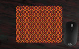 Overlook Mousepad, Classic Retro Horror Hotel Carpet Geometric Pattern-