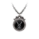 -The 14th century and very very personal sign of the fallen angel, cast down from heaven for his power and PRIDE, the 7th and deadliest of sins. Lead and nickel free Fine English Pewter. Genuine Alchemy Gothic product. Shipped from the USA. devil satan sigil pendant magick goth gothic jewelry -