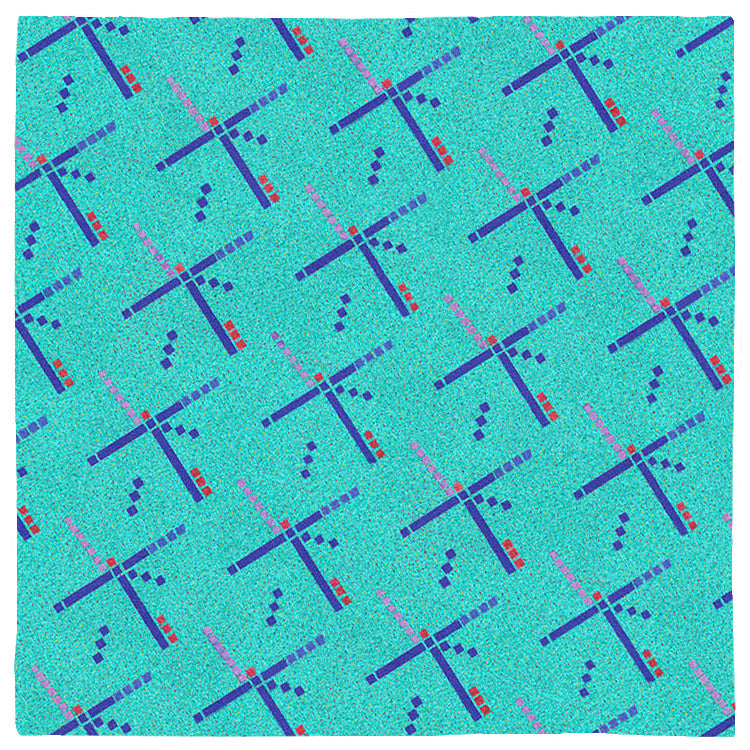 PDX Carpet Pattern Bandana, 24 x 24-Polyester jersey knit 24x24" bandana. Made-to-order and shipped from the USA.-24x24 inch-