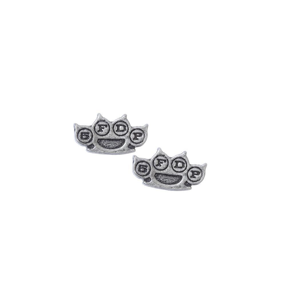 Five Finger Death Punch Knuckle Duster Earrings, Alchemy Gothic, 5FDP-