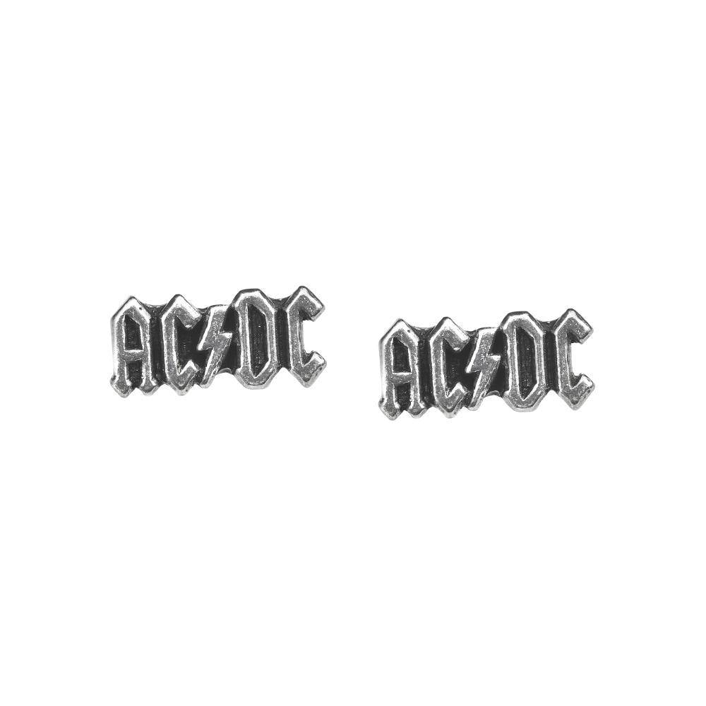 Official AC/DC Classic Lightning Logo Stud Earrings, Alchemy Gothic-