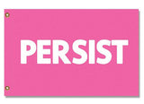 PERSIST FLAG, Custom Color & Sizes - Rights & Equality Protest Banner-High quality, professionally printed polyester flag. Single or fully double-sided, grommets or pole pocket / sleeve. 2x1ft / 1x2ft, 3x2ft / 2x3ft, 5x3ft / 3x5ft, custom. Fully customizable. Rights Equity Equality Womens LGBTQ LGBTQX LGBTQIA Anti-Fascist Antifa Progressive Pole Flag USA America RESIST Fascism United-3 ft x 2 ft-Pink-Standard - Grommets-796752936208