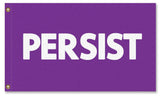PERSIST FLAG, Custom Color & Sizes - Rights & Equality Protest Banner-High quality, professionally printed polyester flag. Single or fully double-sided, grommets or pole pocket / sleeve. 2x1ft / 1x2ft, 3x2ft / 2x3ft, 5x3ft / 3x5ft, custom. Fully customizable. Rights Equity Equality Womens LGBTQ LGBTQX LGBTQIA Anti-Fascist Antifa Progressive Pole Flag USA America RESIST Fascism United-5 ft x 3 ft-Purple-Standard - Grommets-796752936208