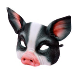 -High quality EVA pig masquerade style half-face mask with elastic band. One size fits most. Free shipping from abroad. Typically arrives in 2-3 weeks to the USA. Funny creepy weird costume cosplay technoblade gamer carnival pigs piggy piggies oink oink detailed plastic halloween fancy dress hog animal farm gag-
