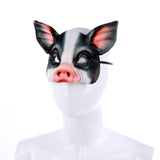 -High quality EVA pig masquerade style half-face mask with elastic band. One size fits most. Free shipping from abroad. Typically arrives in 2-3 weeks to the USA. Funny creepy weird costume cosplay technoblade gamer carnival pigs piggy piggies oink oink detailed plastic halloween fancy dress hog animal farm gag-