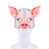 -High quality EVA pig masquerade style half-face mask with elastic band. One size fits most. Free shipping from abroad. Typically arrives in 2-3 weeks to the USA. Funny creepy weird costume cosplay technoblade gamer carnival pigs piggy piggies oink oink detailed plastic halloween fancy dress hog animal farm gag-