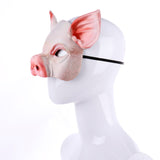 -High quality EVA pig masquerade style half-face mask with elastic band. One size fits most. Free shipping from abroad. Typically arrives in 2-3 weeks to the USA. Funny creepy weird costume cosplay technoblade gamer carnival pigs piggy piggies oink oink detailed plastic halloween fancy dress hog animal farm gag-