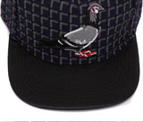 Plaid Check Embroidered Pigeon Snapback Cap Classy Hiphop Fashion Hat-