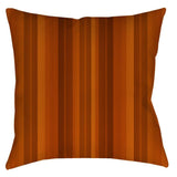-A seasonally festive double-sided, square throw pillow in spun polyester or synthetic suede finish. A warm decorative accent for Halloween and Fall in striped shades of orange and brown. Available in 3 versions:Sewn Pillow (no zipper)Pillow with Removable Zippered Coveror Cover Only (with zipper, no pillow)This item is made-to-order and typically ships in 3-5 business days.-
