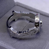 -A cleverly designed fashion ring inspired by a very clever little droid. Sizes are approximate & tend to run slightly large to average US sizing. Free shipping from abroad. scifi star geek nerd jewelry S925 sterling silver plated CZ zirconia space wars gift men women kids unisex promise valentines day science fiction-