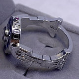 -A cleverly designed fashion ring inspired by a very clever little droid. Sizes are approximate & tend to run slightly large to average US sizing. Free shipping from abroad. scifi star geek nerd jewelry S925 sterling silver plated CZ zirconia space wars gift men women kids unisex promise valentines day science fiction-