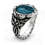 -Alchemy Gothic "Absinthe Fairy Spirit Crystal" Ring - A Swarovski emerald pond of illusion and creation. Absinthe Fairy: Also known as La Fée Verté; the spirit of the wormwood plant, from which the alcoholic beverage itself is made. -