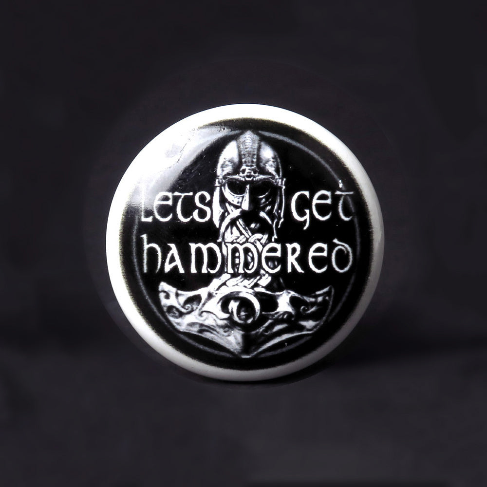 Alchemy Gothic LET'S GET HAMMERED Bottle Stopper, Viking Thor's Hammer-unique Viking themed Thor's Hammer bottle stopper with a ceramic topper a tapered cork base from Alchemy Gothic of England. Shipped in 1-3 days from the USA. Unique funny gothic Viking mjolnir pun wine liquor drinking accessory home decor norse norsemen nordic stocking stuffer gift. -