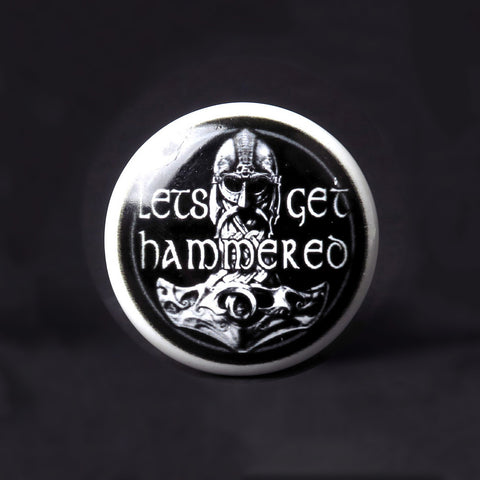 Alchemy Gothic LET'S GET HAMMERED Bottle Stopper, Viking Thor's Hammer-unique Viking themed Thor's Hammer bottle stopper with a ceramic topper a tapered cork base from Alchemy Gothic of England. Shipped in 1-3 days from the USA. Unique funny gothic Viking mjolnir pun wine liquor drinking accessory home decor norse norsemen nordic stocking stuffer gift. -