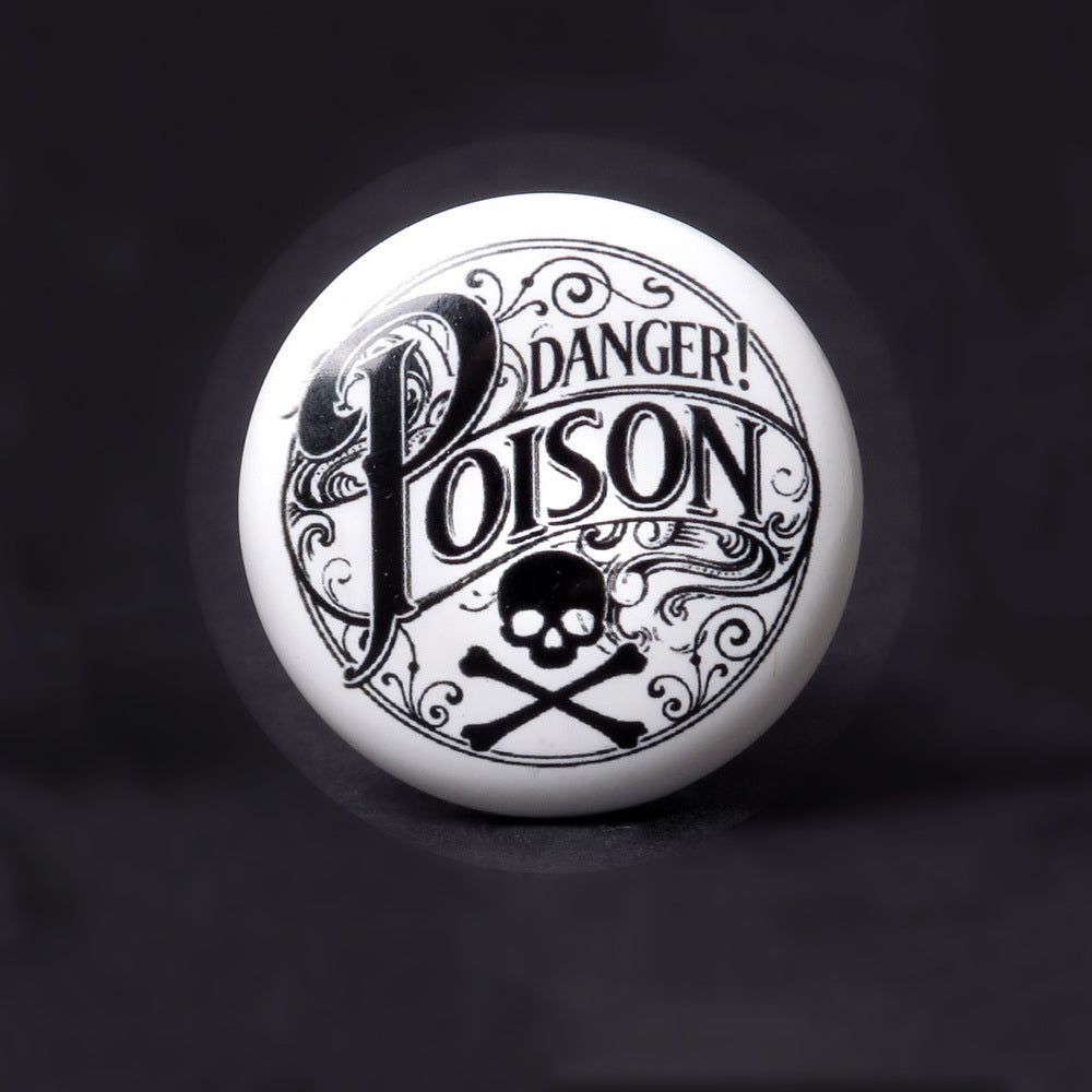 Alchemy Gothic POISON Bottle Stopper, Ceramic and Cork Wine Stopper-Danger! Poison! Make those would be liquor thieves think twice before tipping your favorite with this bottle stopper from Alchemy Gothic of England. Ceramic topper with tapered cork base. Shipped in 1-3 days from the USA. Unique funny gothic macabre wine liquor drinking accessory home decor stocking stuffer gift.-