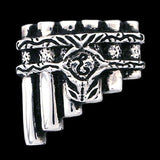 Kingkiller Chronicle EOLIAN TALENT PIPES Pin, Brooch or Tie Tack-Officially licensed Sterling Silver Eolian Talent Pipes Pin from Patrick Rothfuss' KINGKILLER CHRONICLE fantasy novels, Name of the Wind, Wise Man's Fear and a forthcoming 3rd. Jeweler handcrafted in the USA. A mark of distinction and recognition for musicians. Kvothe earns his playing "The Lay of Sir Savien Traliard"-
