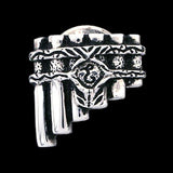 Kingkiller Chronicle EOLIAN TALENT PIPES Pin, Brooch or Tie Tack-Officially licensed Sterling Silver Eolian Talent Pipes Pin from Patrick Rothfuss' KINGKILLER CHRONICLE fantasy novels, Name of the Wind, Wise Man's Fear and a forthcoming 3rd. Jeweler handcrafted in the USA. A mark of distinction and recognition for musicians. Kvothe earns his playing "The Lay of Sir Savien Traliard"-